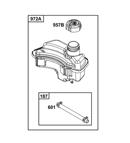 Fuel Supply Group Diagram and Parts List for 09P902-0009-H5 020000 - 09Z999 Briggs and Stratton Engine